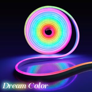 LED-es fényfüzér, 5 m-es rugalmas színváltós LED, zenével vezérelhető, szabályozható fényerejű neonkötél otthoni, TV-, számítógép- és partidekorációhoz, partidekoráció | Élénk hangulat |KÖTÉL VILÁGÍTÁS -8006 146753425 - Világítástechnikai előtét