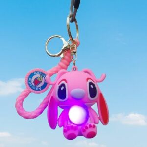 STITCH Világító figurás kulcstartó, 7cm, RÓZSASZÍN 146753782 - Ajándék kulcstartó