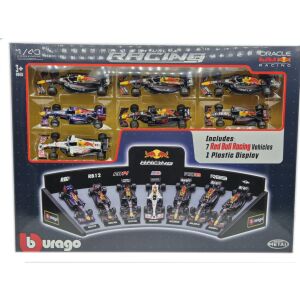Red Bull F1 7 darabos szett - RB9 Sebastian Vettel (2013) - RB12 Daniel Ricciardo (2016) - RB14 Daniel Ricciardo (2018) - RB16B Sergio Perez (2021) - RB18 Max Verstappen (2022) - RB19 Max Ver 146774994 - Bburago