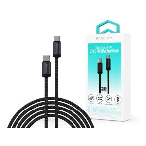 Devia Gracious Series 60W PD Type-C/Type-C adat- és töltőkábel 2m - fekete 146780604 - Devia