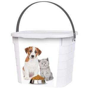 Herevin Állateledel tároló tetővel – 7,3L (kutya & cica mintával) 146780709 - Kisállateledel tároló