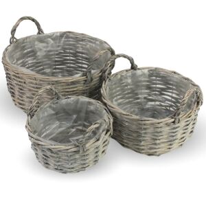 Kerek vessző fonott füles tál 3db/szett 12/#