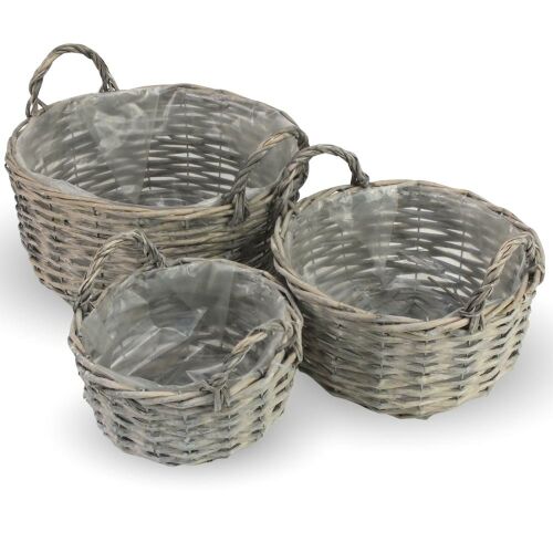 Kerek vessző fonott füles tál 3db/szett 12/# 146784355
