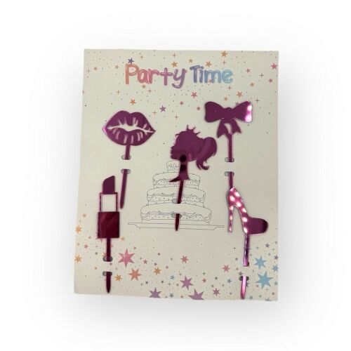 Torta beszúró, Barbie szett, műanyag, pink, 5db 146784493