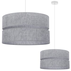 DUO LINEN FÜGGŐLÁMPA, FEHÉR, 1 LAPOS SZÜRKE LÁMPABÚRA, L04, 40CM 146789765 - Lámpa & Világítás