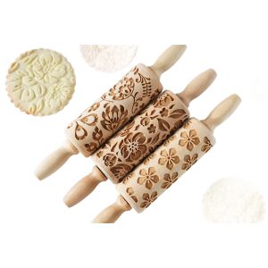 MoodForWood Fa Sodrófa 25 cm Fogantyúkkal, 3 Darabos Készlet, Gravírozott, Sütéshez Tökéletes - Nyári Vibrációk Minta 146789796 - Sodrófa & Nyújtófa