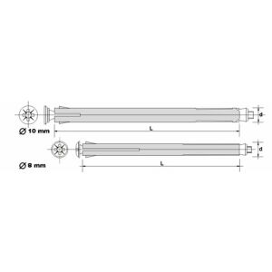 AJTÓKERETEK RÖGZÍTÉSÉHEZ VALÓ CSATLAKOZÓ 8.0*172MM - KO8 8*170