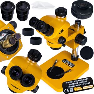 Rosfix Sirius Pro MSSP-T-PS1-O - Trinokuláris sztereó mikroszkóp | 7-50x zoom | Greenough Optics | WF10X/22 |