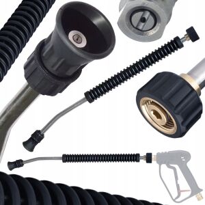 ProClean 60CM 15° M22x1.5 - Lanca zagięta do myjek Karcher HD / HDS | Dysza płasko-strumieniowa | Gumowany uchwyt | Stal nierdzewna