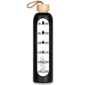 Motivációs palack vizes italokhoz, üveg szilikon, nagy sportpalack, 1 liter