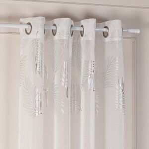 MARIETTA Készre varrt függöny fűzőlyukakkal és pórázzal, szélesség 140cm x magasság 250cm, szín 001 fehér ezüst díszítéssel 146792221 - Függöny