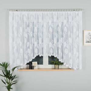 SONIA - Készre varrt jacquard függöny alul kivágással - 450x160 cm - fehér 146793356 - Függöny