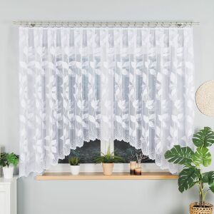 MARTYNA - Készre varrt jacquard függöny alul kivágással - 420x160 cm - fehér 146794973 - Függöny