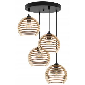 FÜGŐLÁMPA, MENNYEZETI CSILLÁR, FA, LED LÁMPABÚRA