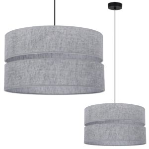 DUO FEKETE VÁSZON FÜGGŐLÁMPA 1 LAPOS SZÜRKE LÁMPABÚRÁVAL L04 40CM 146795399 - Lámpa & Világítás