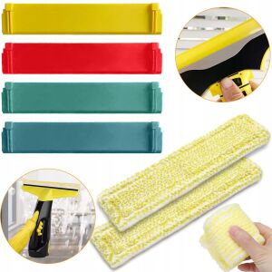 Zestaw do myjek Karcher WV1/WV2/WV5 | 2 mikrofibry + 4 gumowe listwy 28 cm | Zamiennik | Do szyb, luster i płytek 146795709 - Takarítás