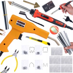 Red Odysseya 100W RRO100W műanyag forrasztópáka készlet 5 ráccsal, csavarhúzó hegygel és állvánnyal + Műanyag tűzőgép 200 kapocs 146795865 - Szerszámgép
