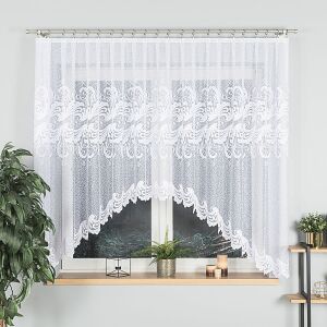 IWONA - Készre varrt jacquard függöny alul kivágással - 300x160 cm - fehér 146796207 - Függöny