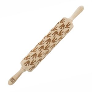 MoodForWood Fa Sodrófa, Gravírozott, 43 cm Fogantyúkkal, Sütéshez Tökéletes - Fecske Minta