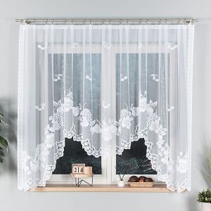 PENELOPE - Készre varrt jacquard függöny alul kivágással - 400x160 cm - fehér 146796441 - Függöny