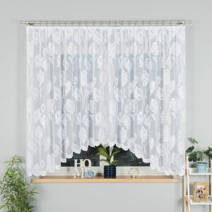 SONIA - Készre varrt jacquard függöny alul kivágással - 350x160 cm - fehér 146796638 - Függöny