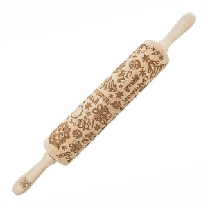 MoodForWood fa sodrófa, gravírozott, 43 cm fogantyúkkal, sütéshez tökéletes - Boldog karácsonyt minta 146796914 - Sodrófa & Nyújtófa