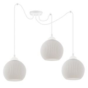 RIFFLE SPIDER FÜGGŐLÁMPA, FEHÉR, 3 LAPOS, FEHÉR ALAKÚ GÖMB, E27 146797739 - Lámpa & Világítás