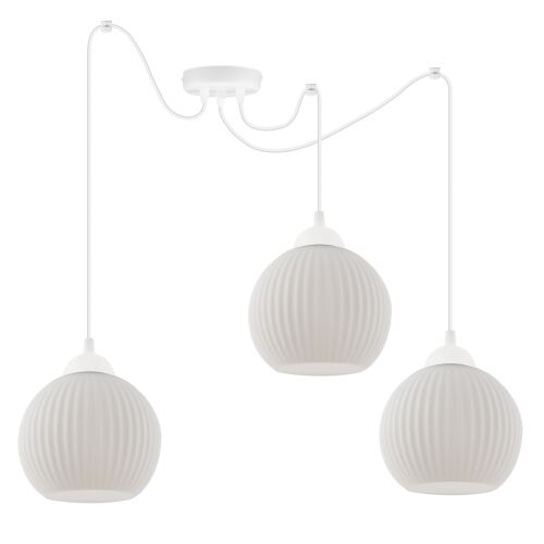 RIFFLE SPIDER FÜGGŐLÁMPA, FEHÉR, 3 LAPOS, FEHÉR ALAKÚ GÖMB, E27 146797739
