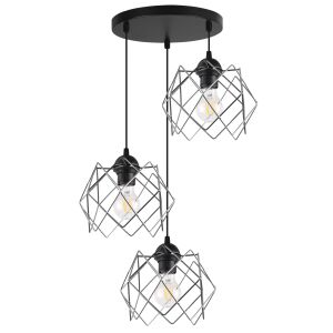 STELLA FÜGGŐLÁMPA 3 LAPOS KRÓM LÁMPABÚRÁVAL E27