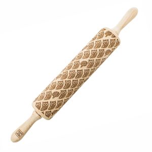 MoodForWood Fa Sodrófa, Gravírozott, 43 cm Fogantyúkkal, Sütéshez Tökéletes - Bagoly Minta 146799513 - Sodrófa & Nyújtófa