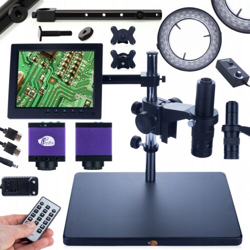 Rosfix Earth Pro MCEP-0.5X digitális mikroszkóp + 8 hüvelykes kijelző + tartó + állítható 56xLED megvilágító + Tucana Pro kamera 146799903