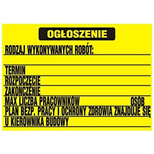 ÉPÍTŐTÁBLA BIOZ HIRDETÉS 700*500MM - FÜL 70*50