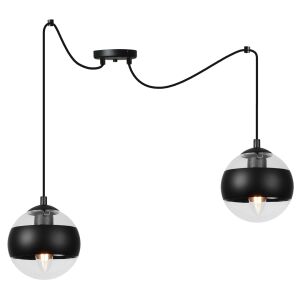 TOLEDO PÓK FÜGGŐLÁMPA FEKETE 2 LAPOS FEKETE LÁMPABÚRÁVAL E14 146800466 - Lámpa & Világítás