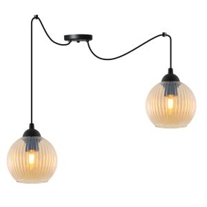 RIFFLE SPIDER FÜGGŐLÁMPA FEKETE 2 LEMEZES MÉZGÖMB LÁMPA E27 146800851 - Lámpa & Világítás