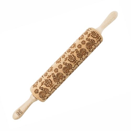 MoodForWood fa sodrófa, gravírozott, 43 cm fogantyúkkal, sütéshez tökéletes - népi kakas minta 146801902