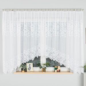 CELINA - Készre varrt jacquard függöny alul kivágással - 400x160 cm - fehér 146802043 - Függöny