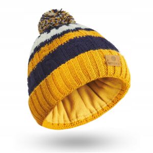 BCDZ-P2 SÁRGA Gyerek csíkos sapka TÉLI