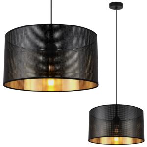 ASTI FEKETE FÜGŐLÁMPA 1 LAPOS FEKETE-ARANY LÁMPABÚRA 35CM 146802366 - Lámpa & Világítás