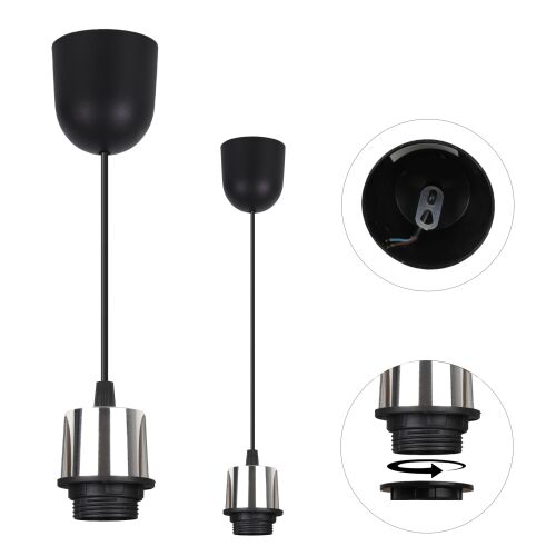 EGG LINE 60 fekete és króm függeszték, többféle nézet - Függeszték
