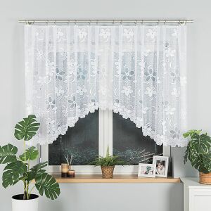 RENATA - Készre varrt jacquard függöny alul kivágással - 300x130 cm - fehér 146804309 - Függöny