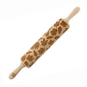 MoodForWood fa sodrófa, gravírozott, 43 cm fogantyúkkal, sütéshez tökéletes - őszi levelek minta 146804690 - Sodrófa & Nyújtófa