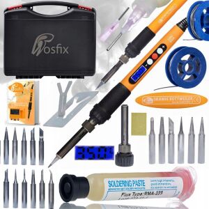 Rosfix 10 az 1-ben forrasztópáka Narancssárga Rottweiler + Forrasztóón tekercsben 0,8 mm 10 g + RMA-223 forrasztófolyadék dugattyúval és tűvel + Tok 253x213x72 + Hegyek 146805175 - Szerszámgép