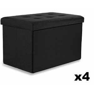 Összecsukható puff XL gombokkal - 60x38x38cm bársony fekete x 4 146805580 - Lábtartó, puff