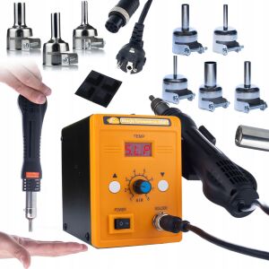 Rosfix Rosfix 858D forrólevegős forrasztóállomás + 5 darabos forrólevegős fúvókakészlet Rosfix forrasztóállomáshoz (3, 4, 6, 7, 12 mm) 146806457 - Szerszámgép