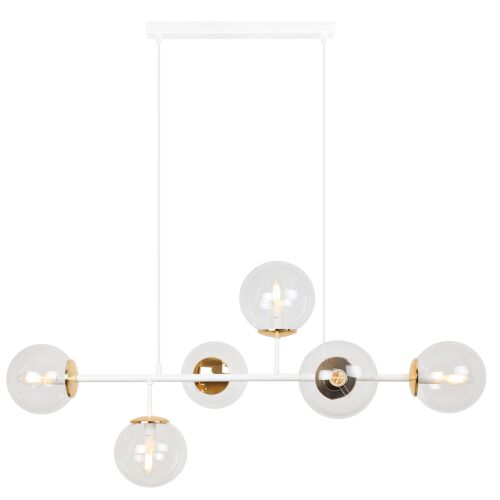 SIENA MENNYEZETI LÁMPA, FEHÉR ÉS ARANY SZÍNŰ, 6 LAPOS LÁMPÁVAL, E14, HOSSZÚ KARAKKAL 146806937