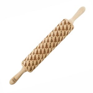 MoodForWood Fa Sodrófa, Gravírozott, 43 cm Fogantyúkkal, Sütéshez Tökéletes - Karácsonyfa Minta 146808231 - Sodrófa & Nyújtófa