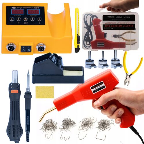 Rosfix 2 az 1-ben forrasztóállomás (forró levegős és 900M) Rosfix Orange Husky OH660 elektromos S sorozat + Rosfix műanyag tűzőgép tokban + 200 kapocs