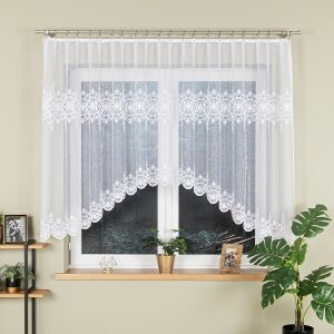 ŻANETA - Készre varrt jacquard függöny alul kivágással - 400x135 cm - fehér 146809731 - Függöny