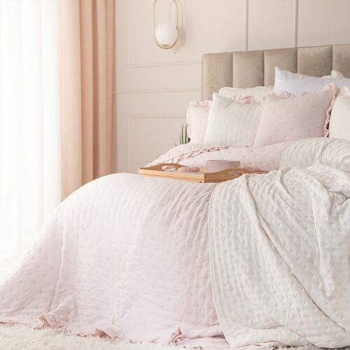 WERONA fodros ágytakaró - Rózsaszín elegancia a hálószobába - 200x220cm 146810024