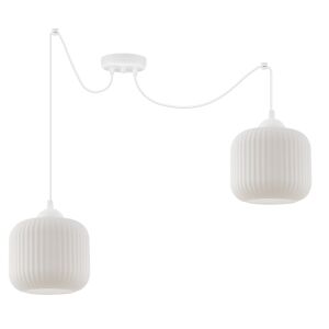 Függesztett lámpa SPIDER RIFFLE FEHÉR 2 lapos fehér hengeres lámpaernyő E27 146810526 - Lámpa & Világítás